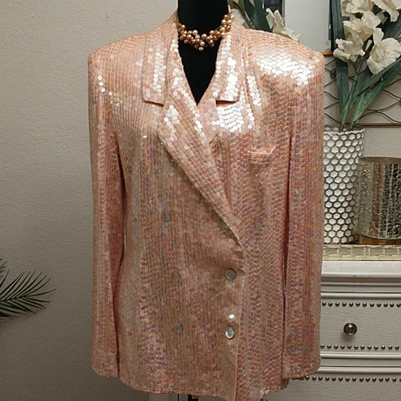 Diane Gilman Jackets & Blazers - Vintage Pink Sequin Blazer